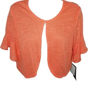 NWT Perceptions New York Mini Short Ruffle Sleeve Cardigan Sweater